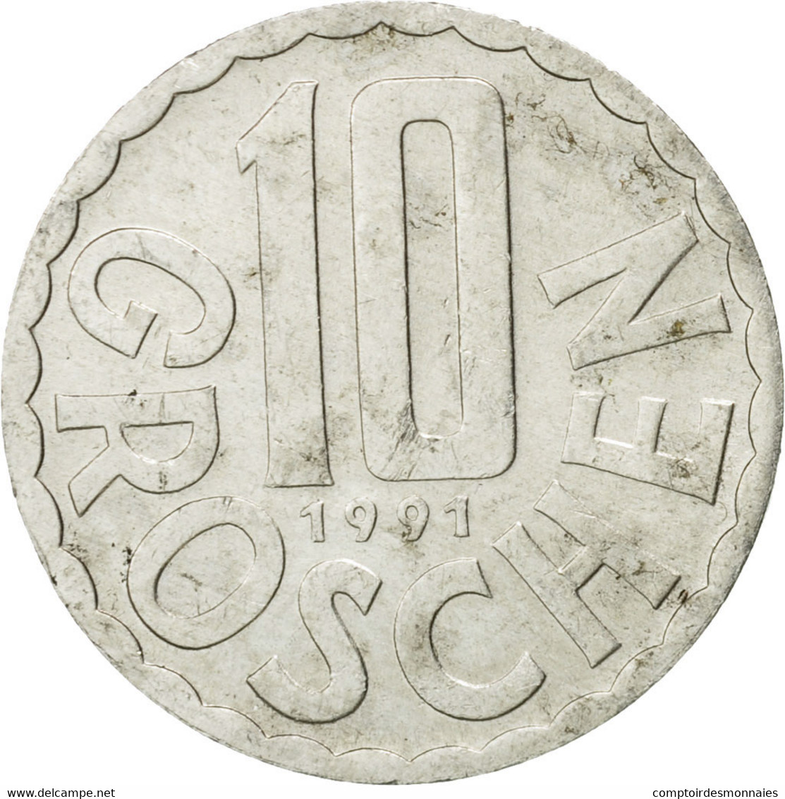 Monnaie, Autriche, 10 Groschen, 1991, Vienna, TB+, Aluminium, KM:2878 - Autriche