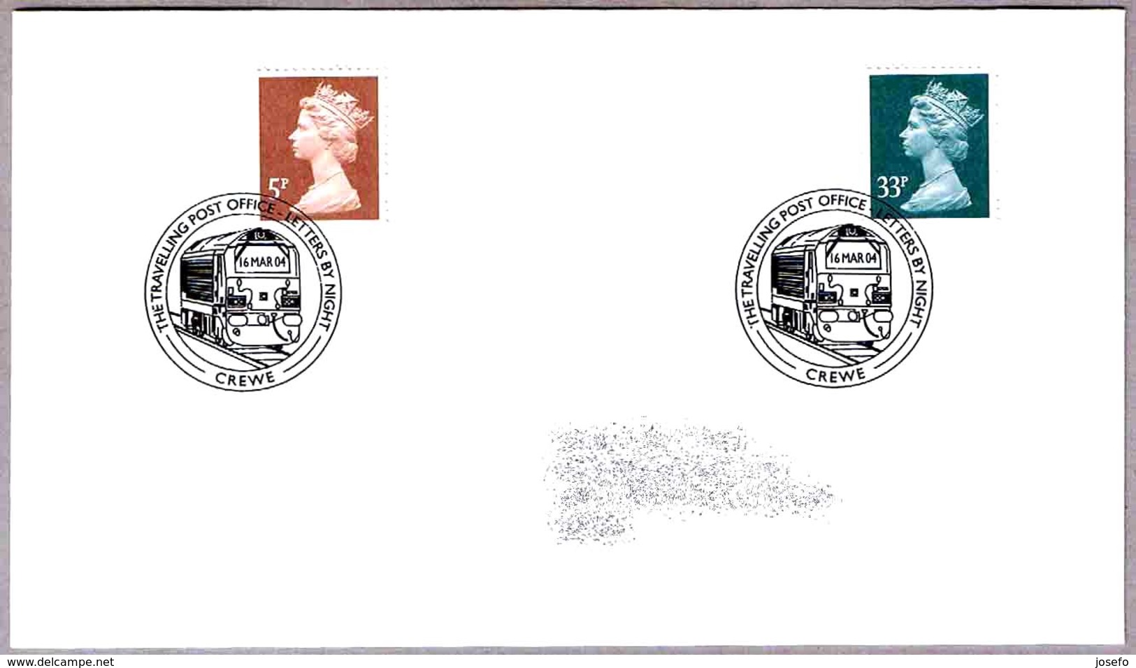 THE TRAVELLING POST OFFICE - LETTERS BY NIGHT - Correo Nocturno. Crewe 2004 - Correo Postal