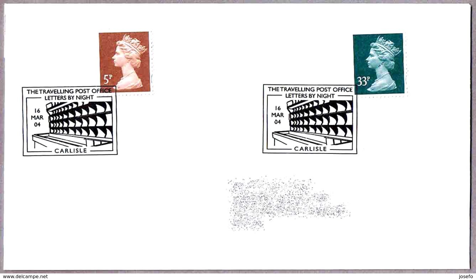 THE TRAVELLING POST OFFICE - LETTERS BY NIGHT - Correo Nocturno. Carlisle 2004 - Correo Postal