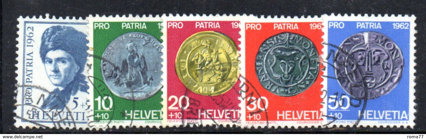 1099 490 - SVIZZERA 1962, Serie Unificato N. 693/697  Usata - Oblitérés