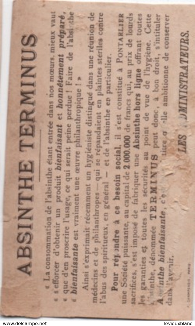 Chromo Ancien/ ABSINTHE TERMINUS/ C'est Reconnu Aujourd'hui.../ PONTARLIER/Champenois/Vers 1890-1900       IMA528 - Autres & Non Classés