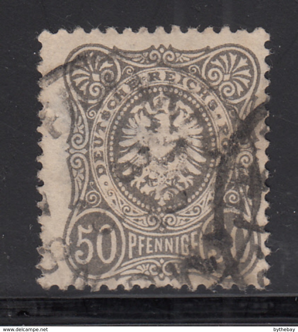 Germany 1875 Used Scott #34 Michel #36b 50pf Dark Gray Thin - Used Stamps