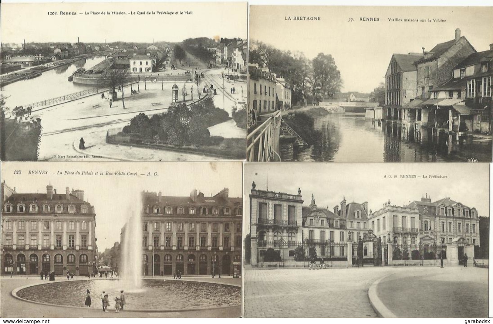 LOT DE 78 CARTES POSTALES ANCIENNES DE RENNES (35). - Rennes