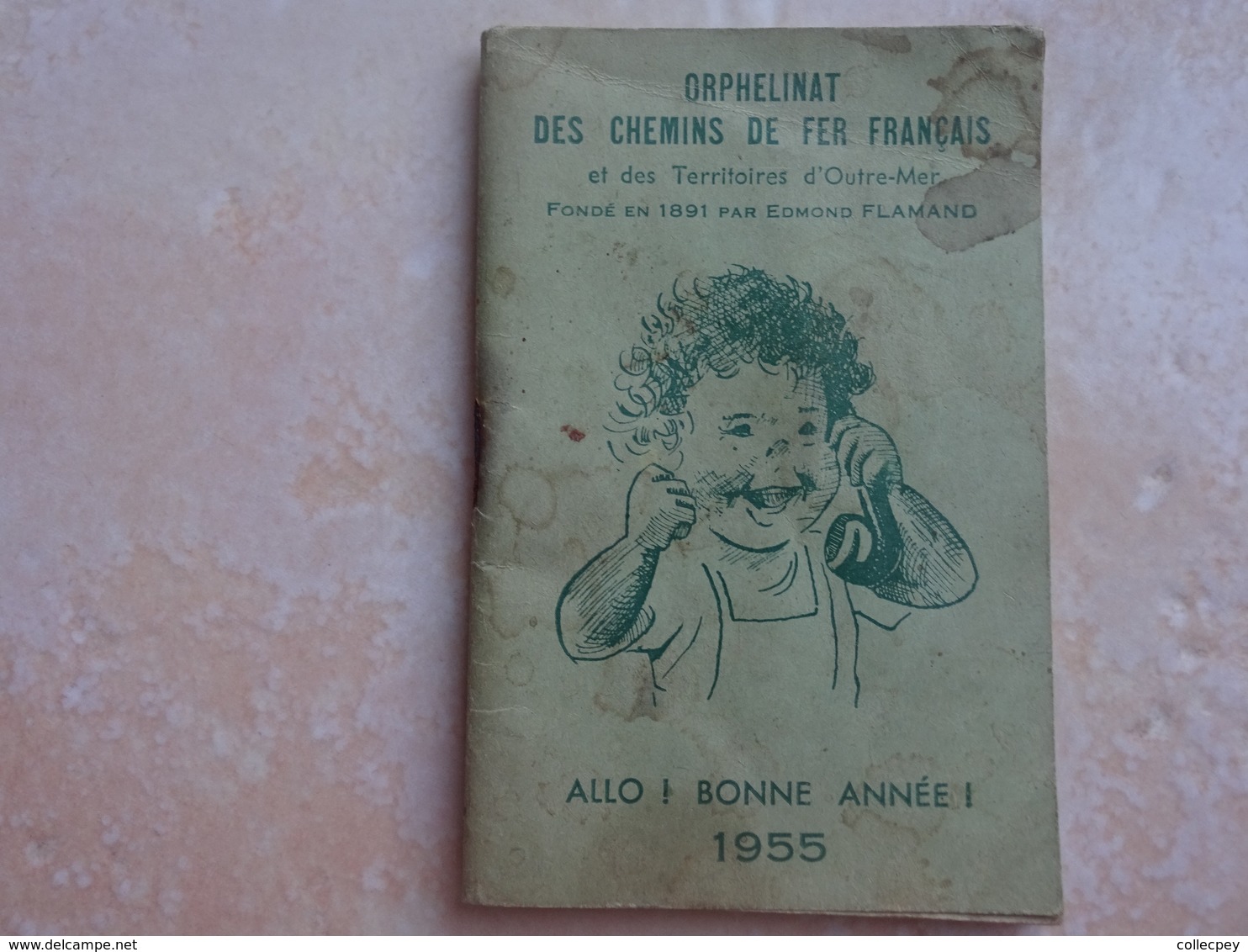 Agenda 1955 Germaine BOURET Non Signé Orphelinat Des Chemins De Fer Français - Bouret, Germaine