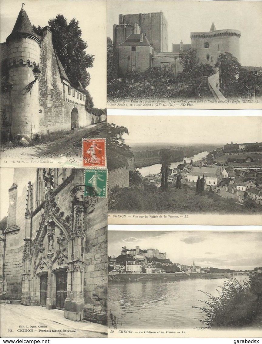 LOT DE 192 CARTES POSTALES ANCIENNES DE L'INDRE ET LOIRE (37).