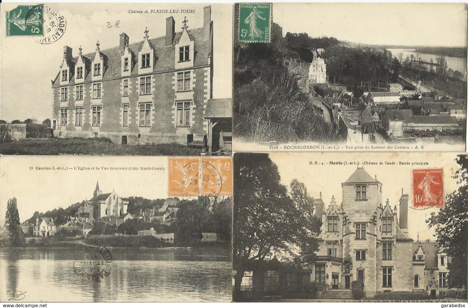 LOT DE 192 CARTES POSTALES ANCIENNES DE L'INDRE ET LOIRE (37).