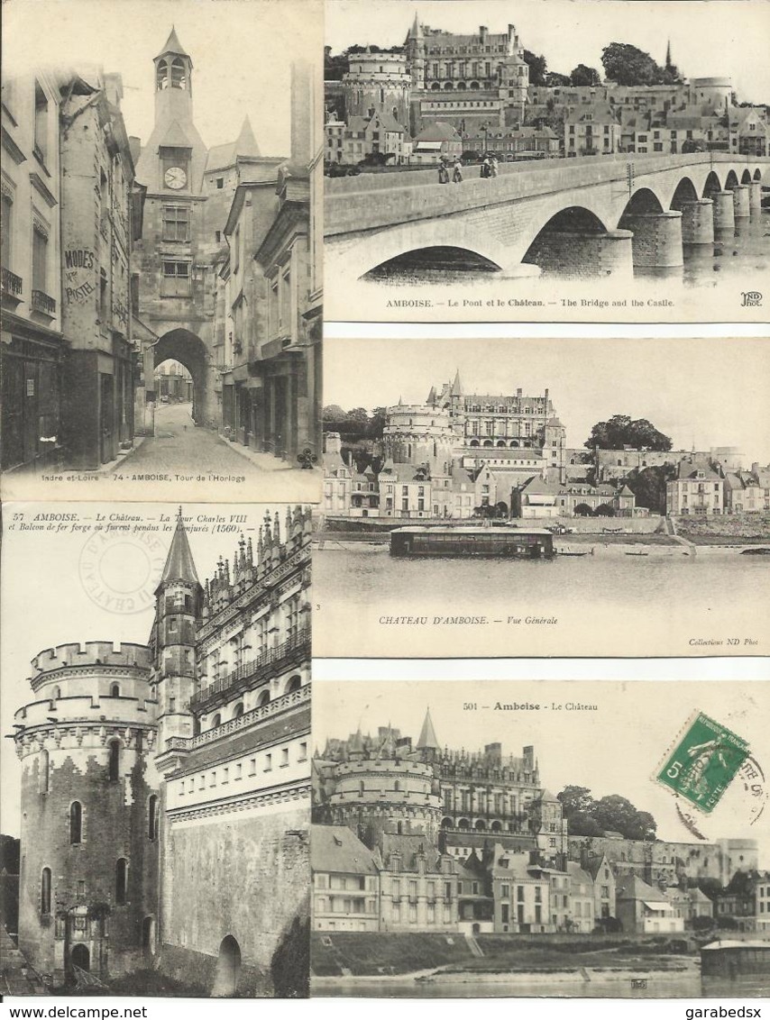 LOT DE 192 CARTES POSTALES ANCIENNES DE L'INDRE ET LOIRE (37).