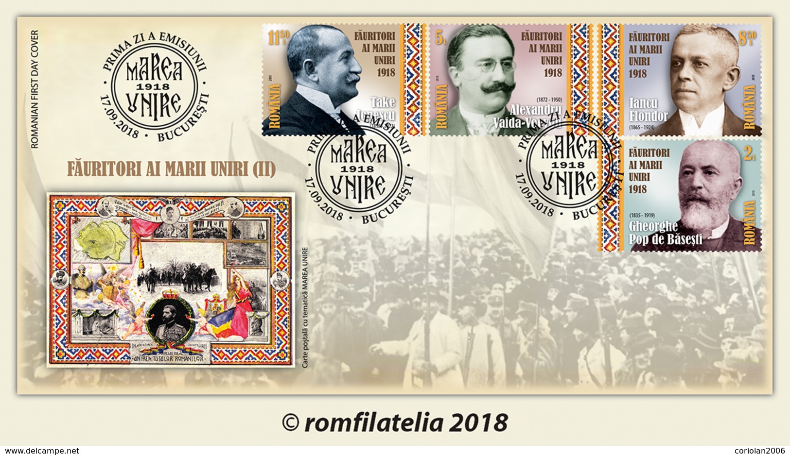 Romania 2018 / Founders Of Great Union 2 / S/S - Sonstige & Ohne Zuordnung