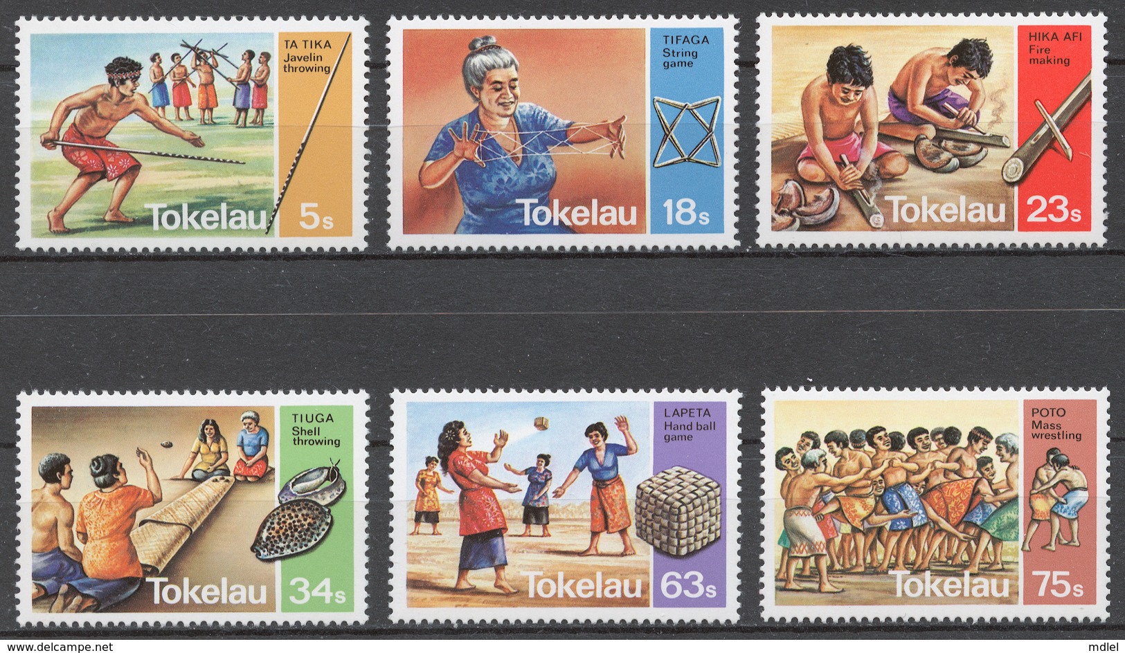 Tokelau 1983 Mi# 90-95** TRADITIONAL GAMES - Tokelau