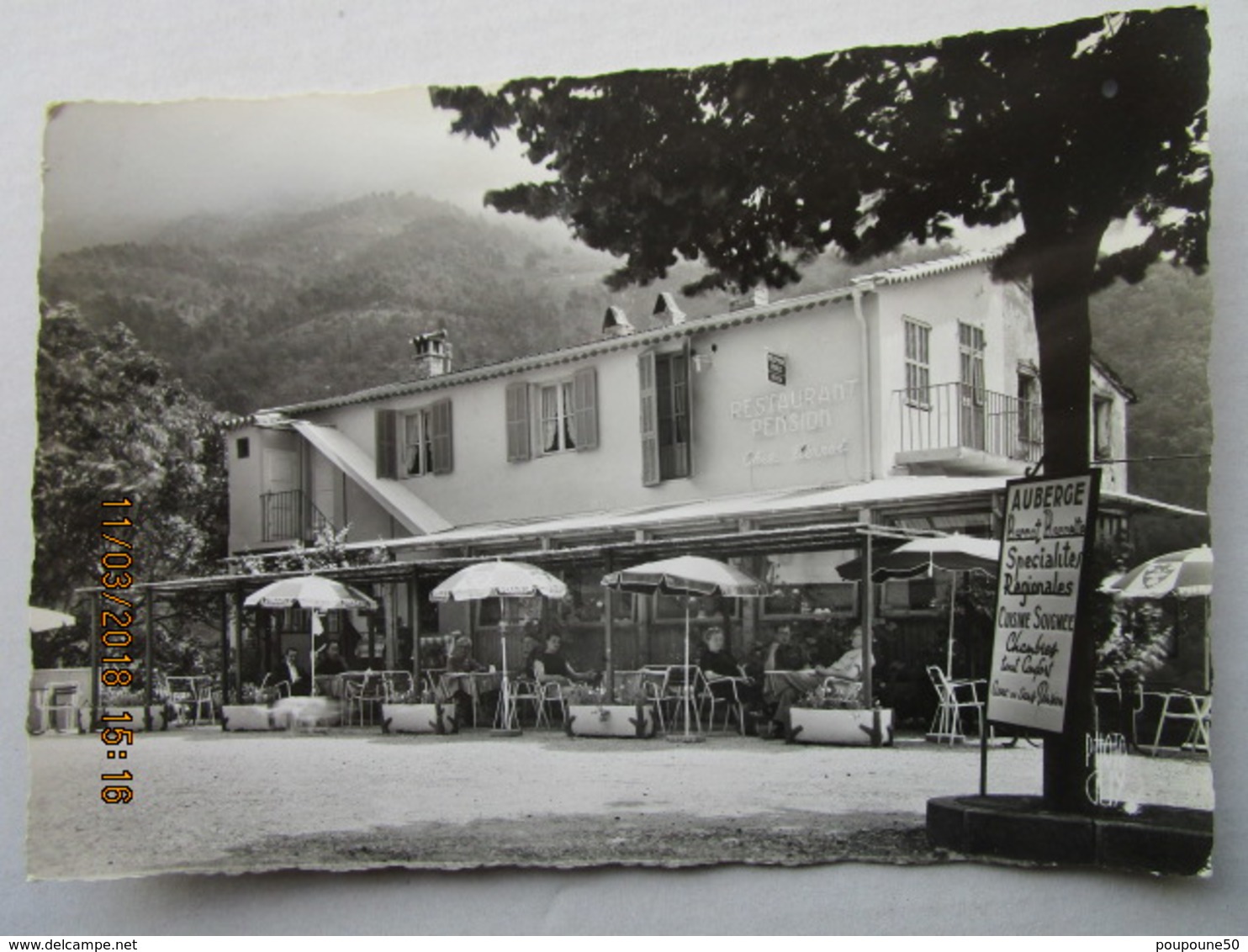 CP 06 MONTI Hameau Vers Menton Route De Sospel - Le Restaurant PENSION Chez Pierrot Pierrette - Menton