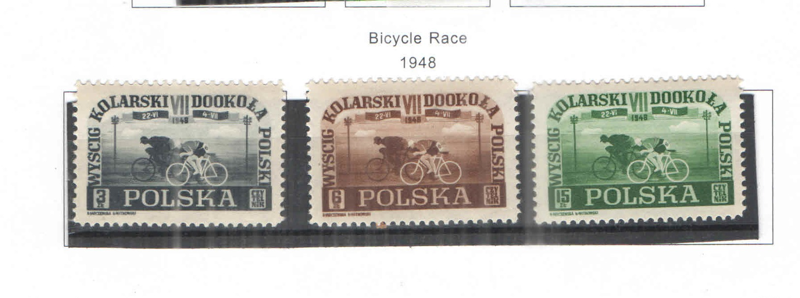 Polonia PO 1948 Corca Ciclistica  Scott.423/425 +See Scan On Scott.Page; - Nuovi
