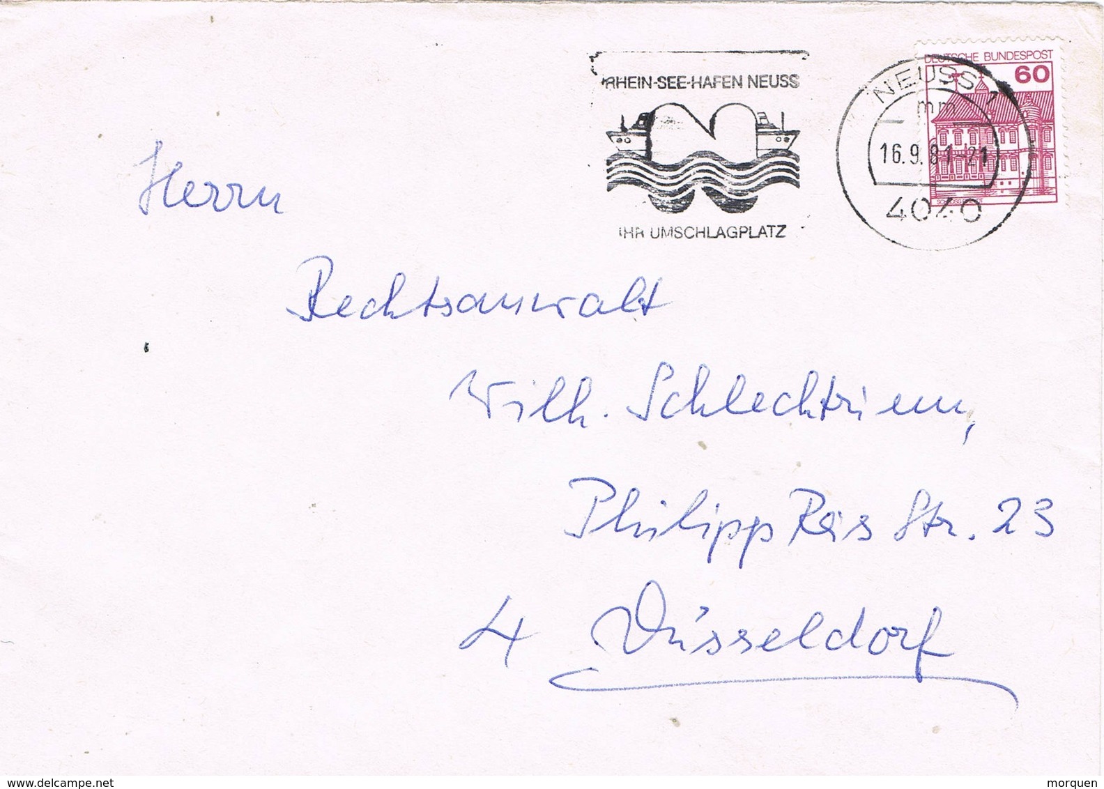 30348. Carta NEUSS (Alemania Federal) 1984. Rhein SEE Hafen Neuss, Ship, Barco - Cartas & Documentos