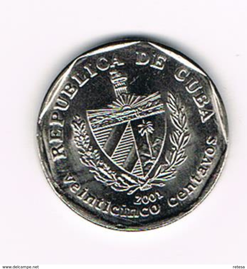 &   CUBA  25 CENTAVOS 2001 - Cuba