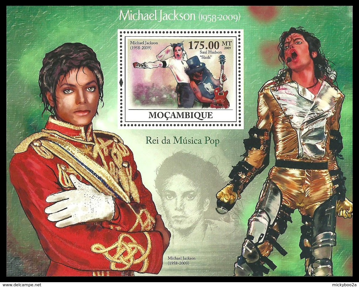 MOZAMBIQUE 2009 POP ROCK MUSIC MICHAEL JACKSON M/SHEET MNH - Mozambique