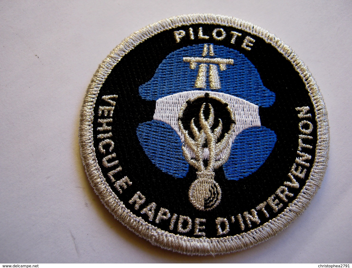 ECUSSON TISSUS PATCH GENDARMERIE NATIONALE BREVET PILOTE VEHICULE RAPIDE D'INTERVENTION ETAT EXCELLENT (SUR VELCROS) - Polizia