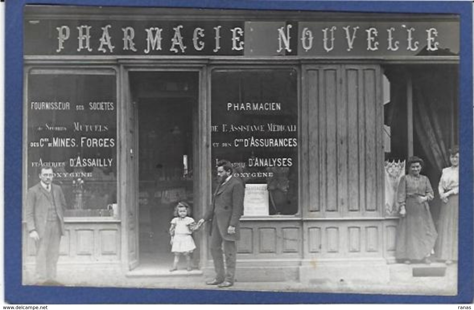 CPA LOIRE 42 Grand Croix Carte Photo RPPC Commerce Shop Front Pharmacie Circulé - Autres & Non Classés