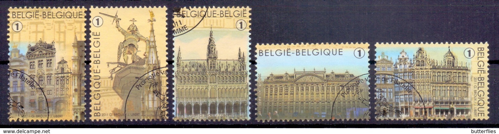 Belgie - 2011 - OPB - 4175/79 - Brussel Grote Markt - Gestempeld - Oblitérés