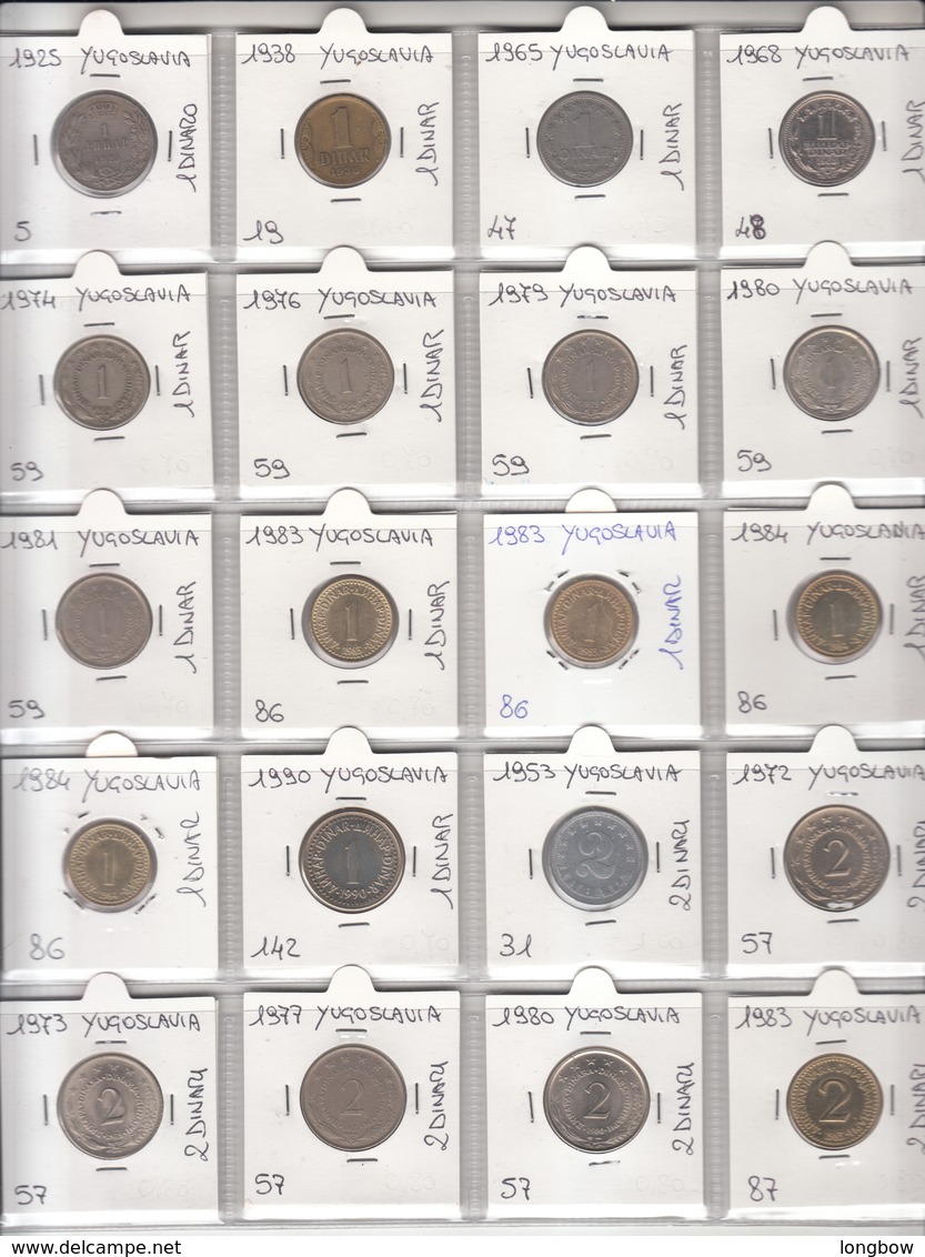 Yugoslavia Collection 60 Coins In Oblo - First Choice - Jugoslavia