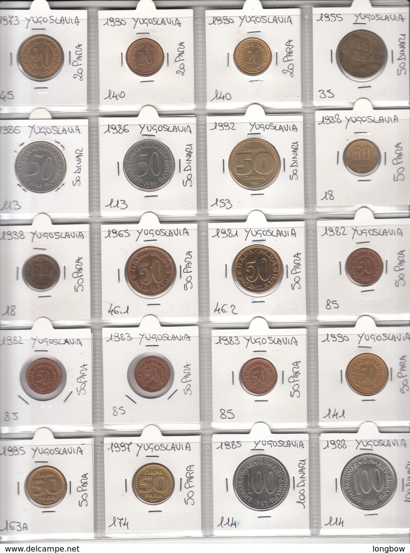 Yugoslavia Collection 60 Coins In Oblo - First Choice - Joegoslavië