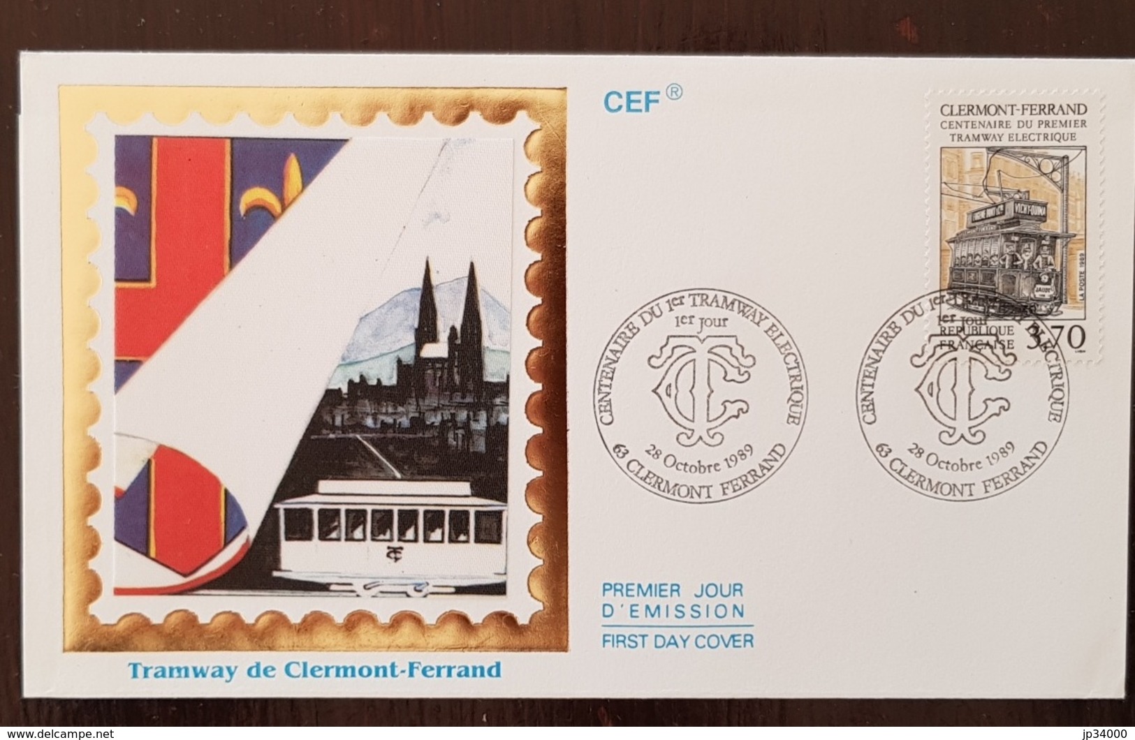 FRANCE Tramways, Tramway, Yvert 2609 FDC, 1er Jour Sur Soie Clermont Ferrand - Tranvie