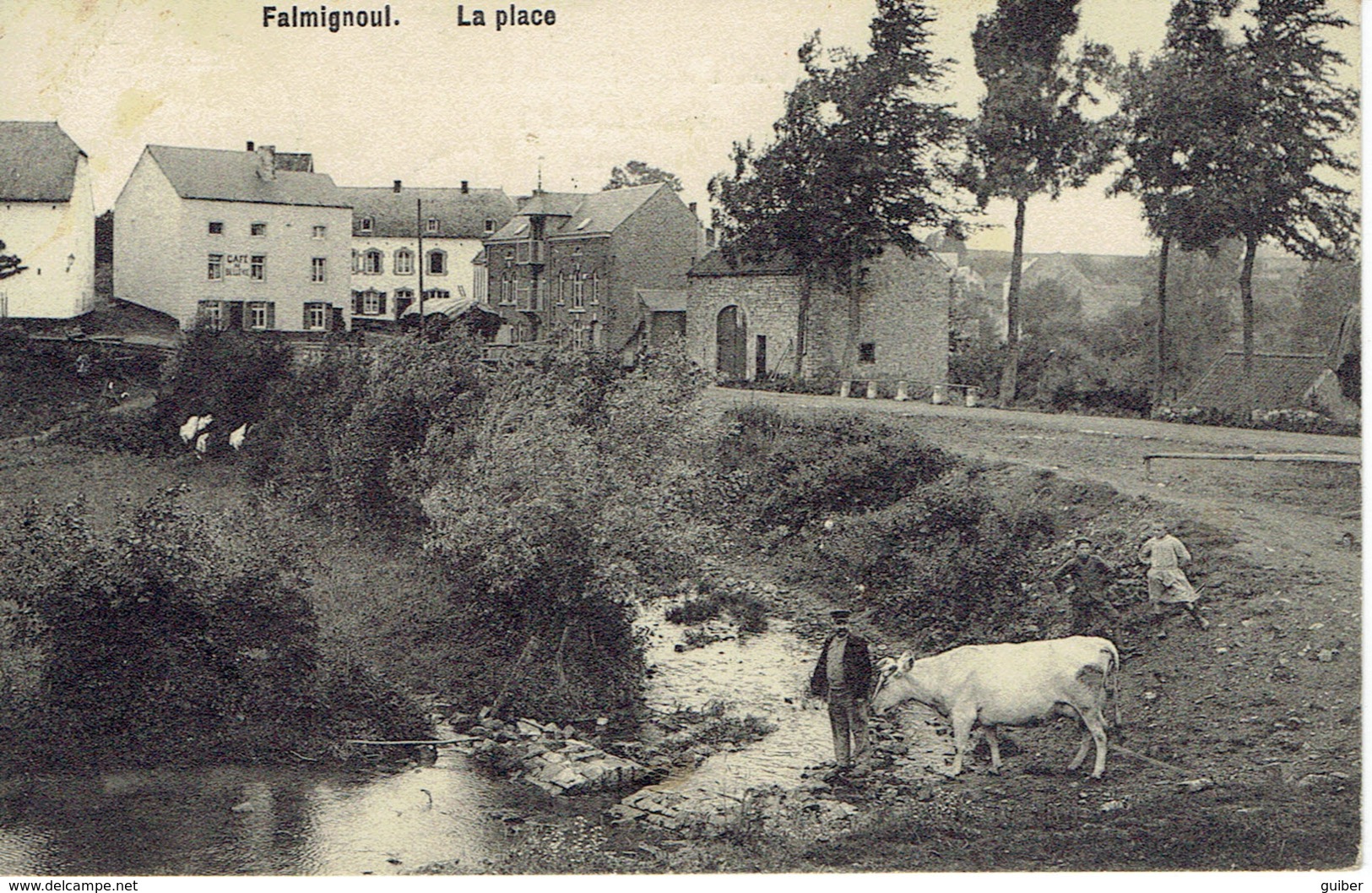 Falmignioul La Place Animation ,envoyer De La Poste , Edit. Camille Deloge 1909 - Dinant