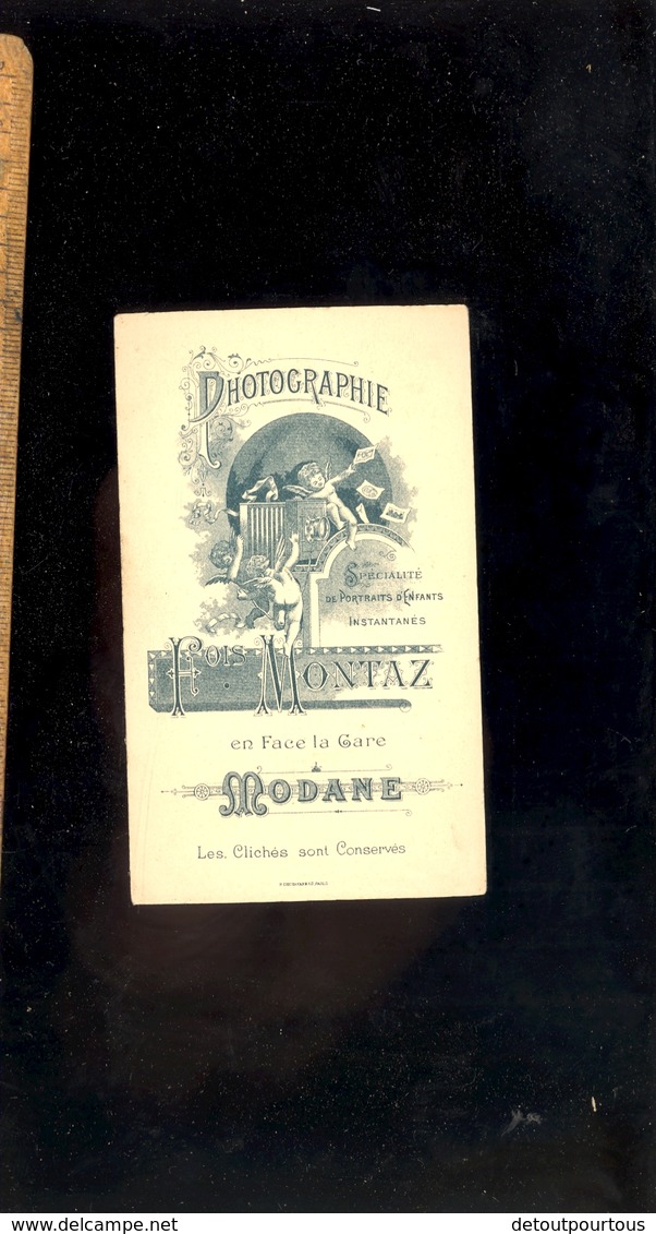 Photographie CDV : Jeune Femme / Atelier Photographe François MONTAZ Face à La Gare MODANE Savoie - Persone Anonimi