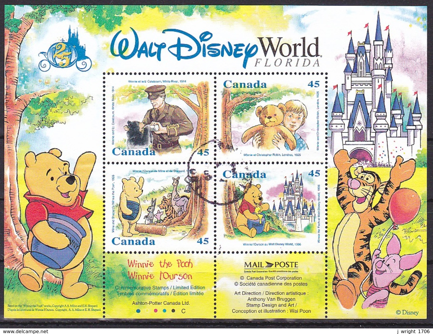 Canada/1996 - Winnie The Pooh Walt Disney World Florida - Mini Sheet - USED - Blocks & Sheetlets