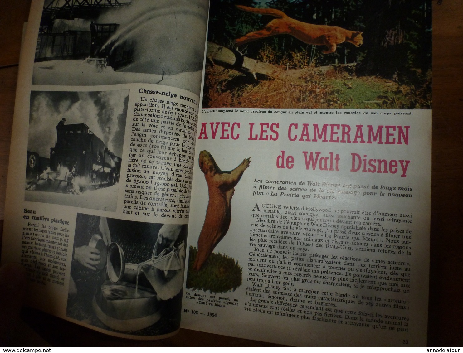 1954 MÉCANIQUE POPULAIRE:La Maison Magique;La Chasse Aux Appelants;Les Cameramen De Walt-Disney;etc - Autres & Non Classés