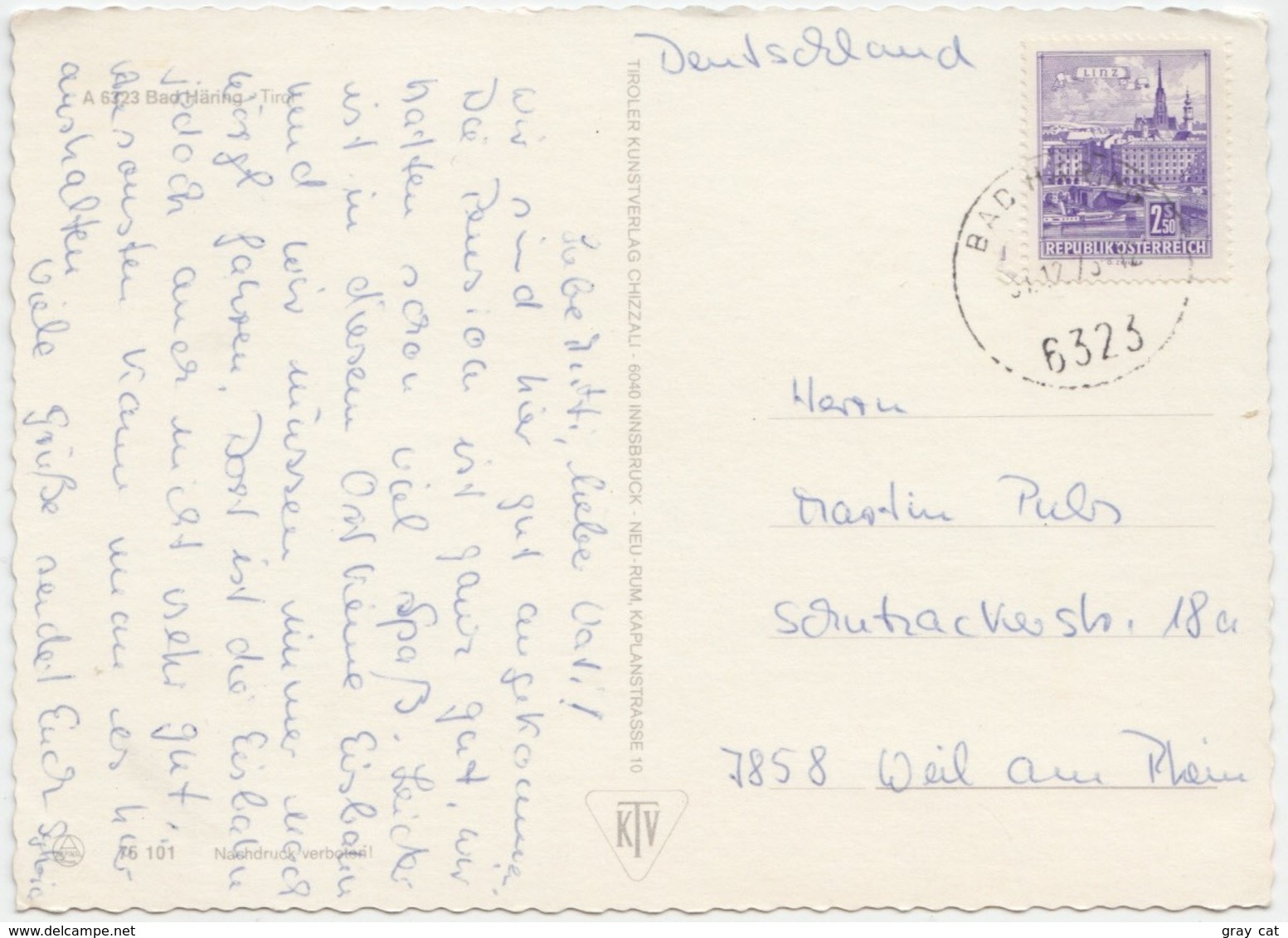 Grusse Aus Bad Haring, Tirol, Austria, 1973 Used Postcard [22004] - Kufstein