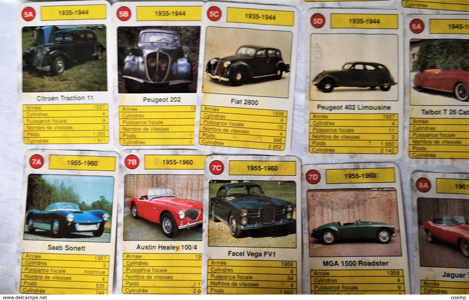 Jeu D'Atout Ducale Voiture De COLLECTION Automobile Peugeot Fiat Bugatti Panhard Citroën Renault Bentley Fiat Saab - Autres & Non Classés