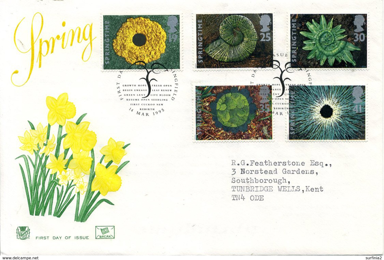 FIRST DAY COVER - 1995 - SPRING With SPRINGFIELD P/M - Cov20 - 1991-2000 Em. Décimales