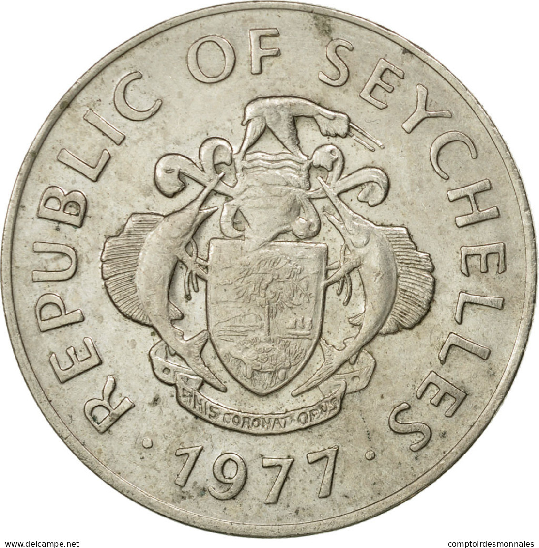 Monnaie, Seychelles, Rupee, 1977, British Royal Mint, TB, Copper-nickel, KM:35 - Seychelles