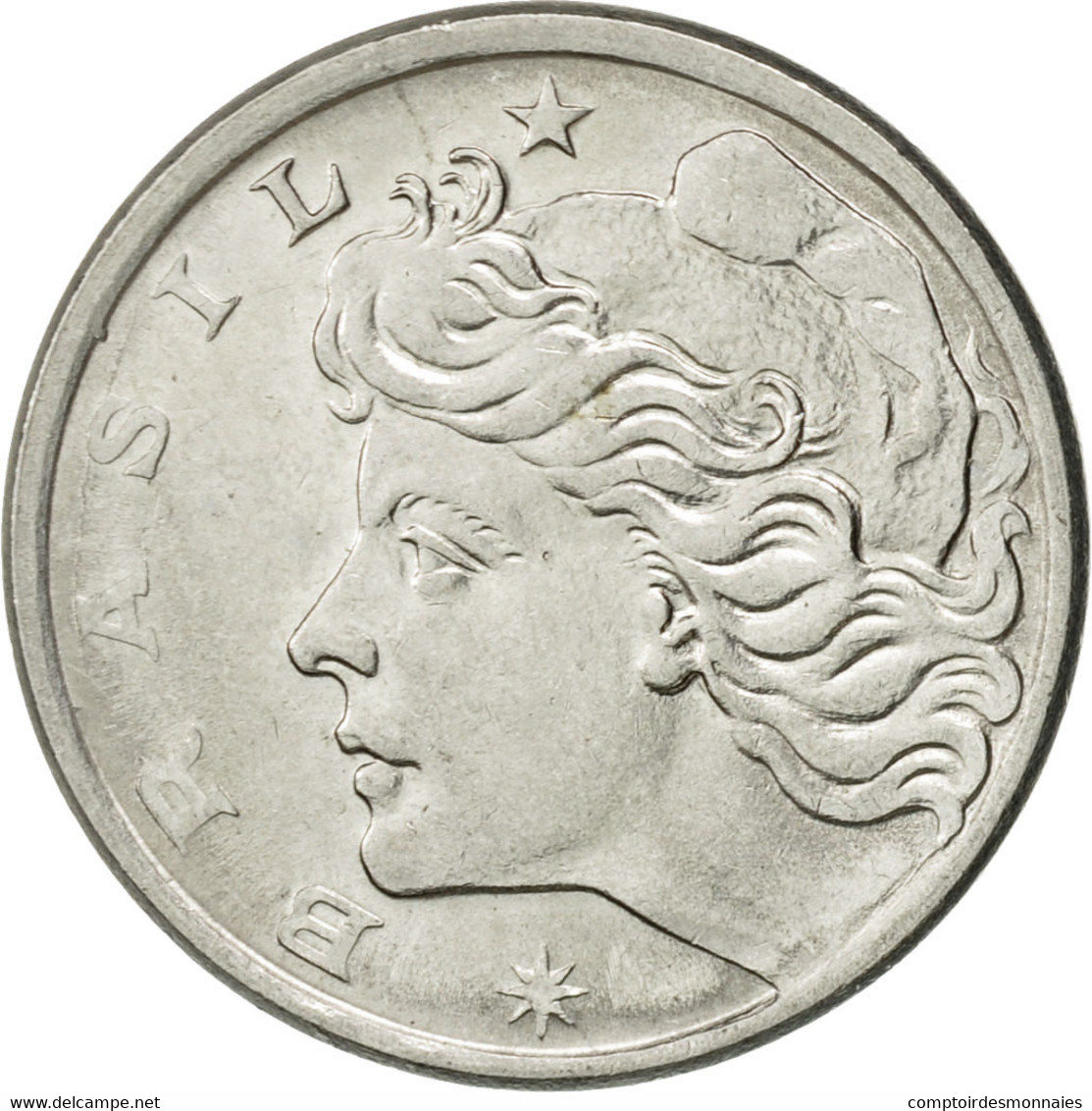 Monnaie, Brésil, 10 Centavos, 1975, TTB, Stainless Steel, KM:578.1a - Brasilien