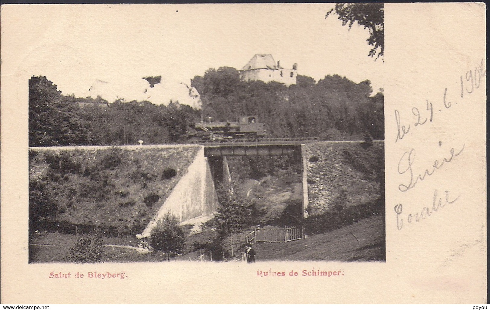 Bleyberg Plombieres Montzen  Ruines De Schimper  Train Vapeur  Stoomtrein - Plombières