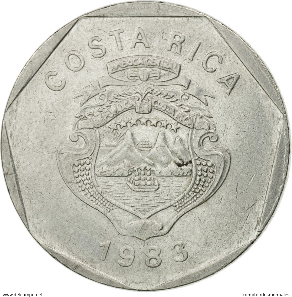 Monnaie, Costa Rica, 5 Colones, 1983, TB+, Stainless Steel, KM:214.1 - Costa Rica