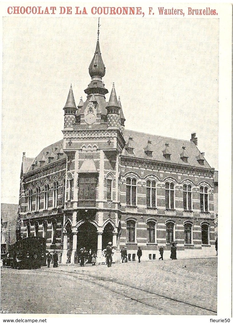 MARIEMONT - Hôtel De Ville (Tram). Publicité: Chocolat De La Couronne, F. Wauters, Bruxelles. - Morlanwelz