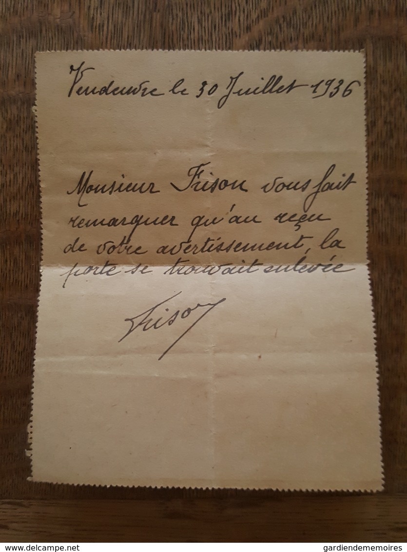 Entier Postal - Type Paix 50c Rouge + Complément 50 Et 75c Vert - Recommandé Vendeuvre Sur Barse 471 Intra, TAD - Cartes-lettres