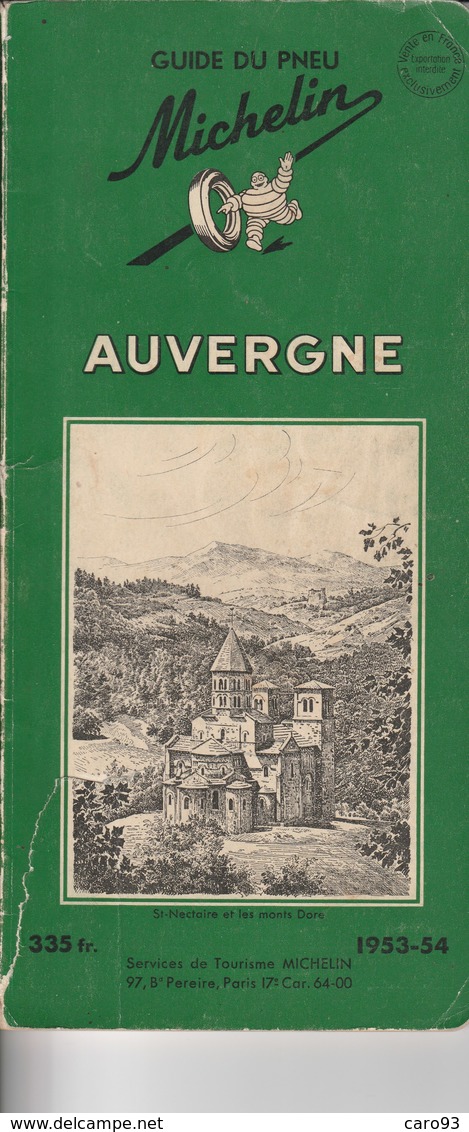 Guide Du Pneu Michelin Auvergne 1953-1954 - Michelin (guides)