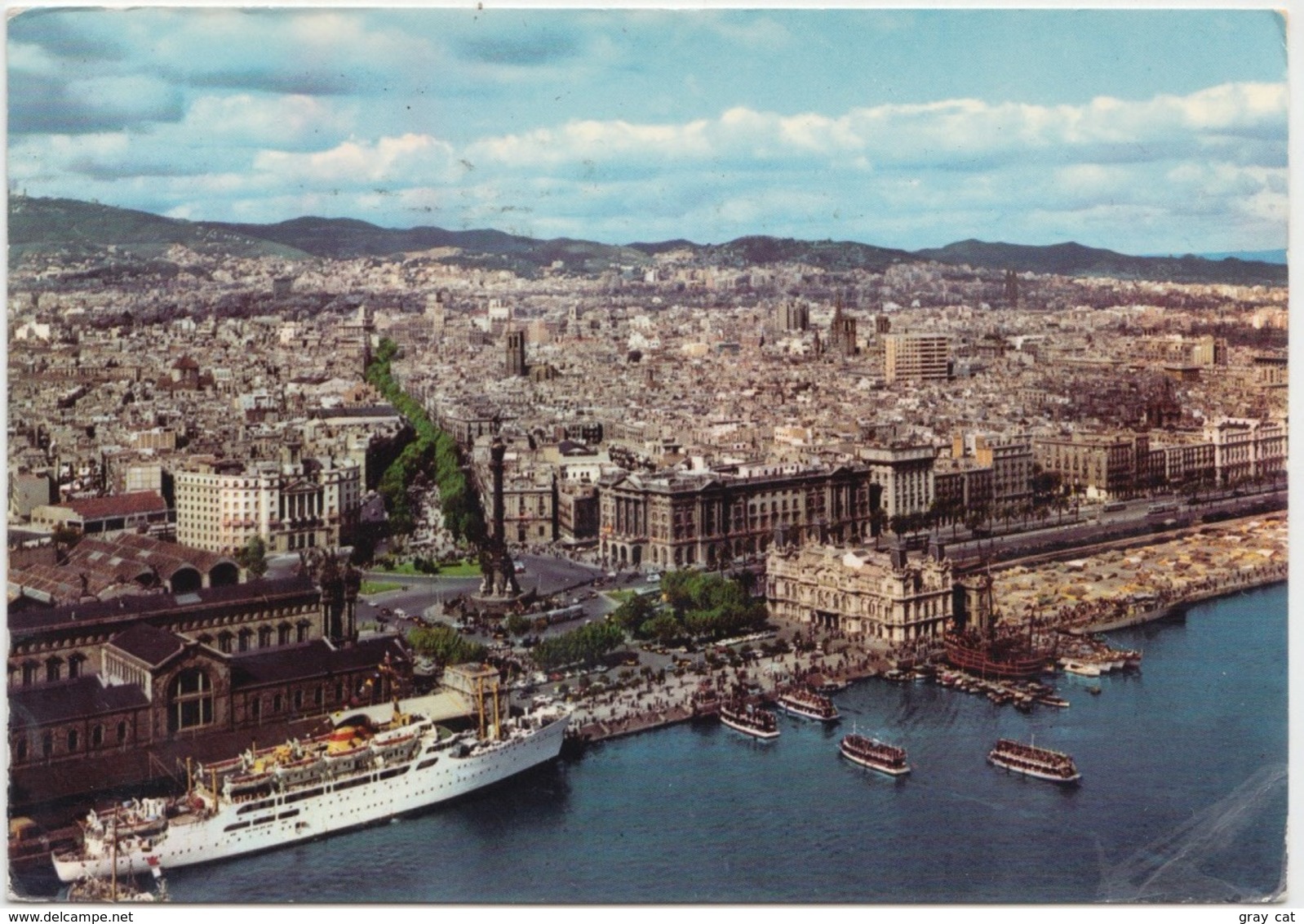 BARCELONA, Town Form The Sea, Vista De La Ciudad Desde El Mar, 1966 Used Postcard [22017] - Barcelona