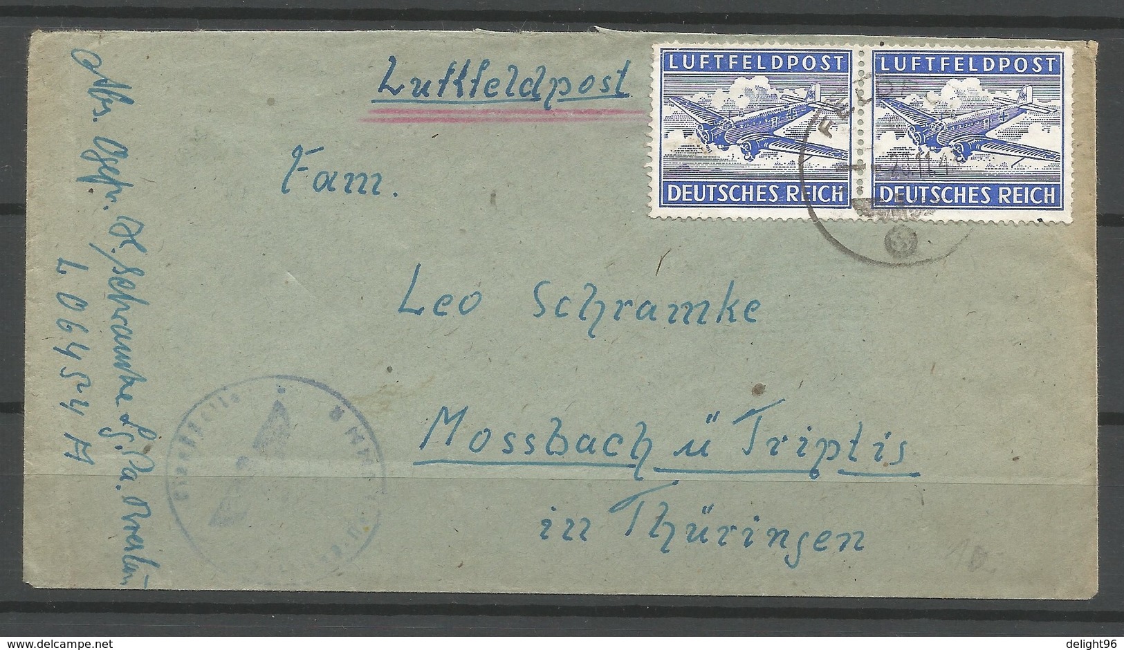 1943 Germany Postally Travelled (Feldpost) Cover - Feldpost 2e Wereldoorlog