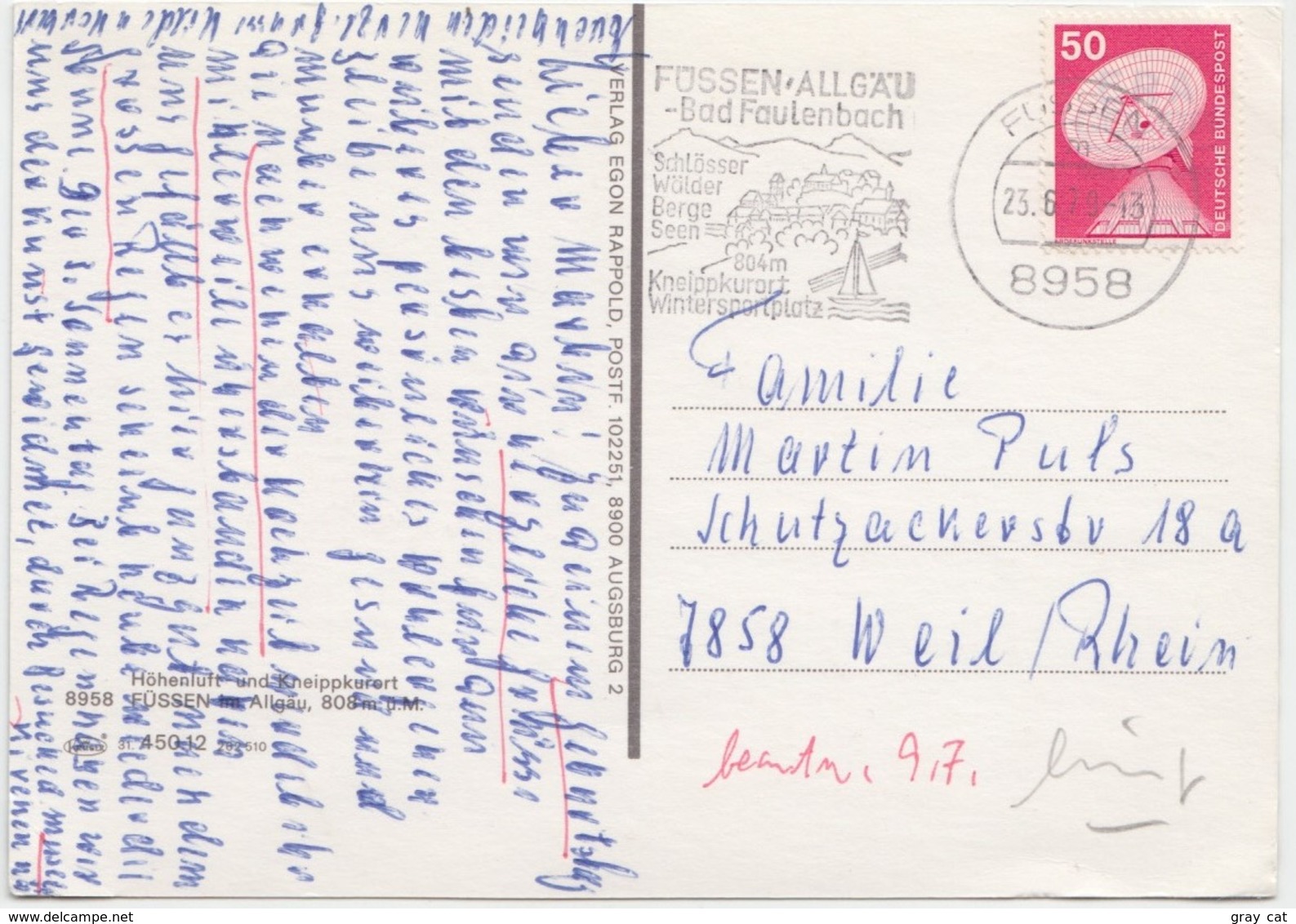 Grusse Aus  FUSSEN / ALLGAU, Multi View, Germany, 1979 Used Postcard [22023] - Fuessen
