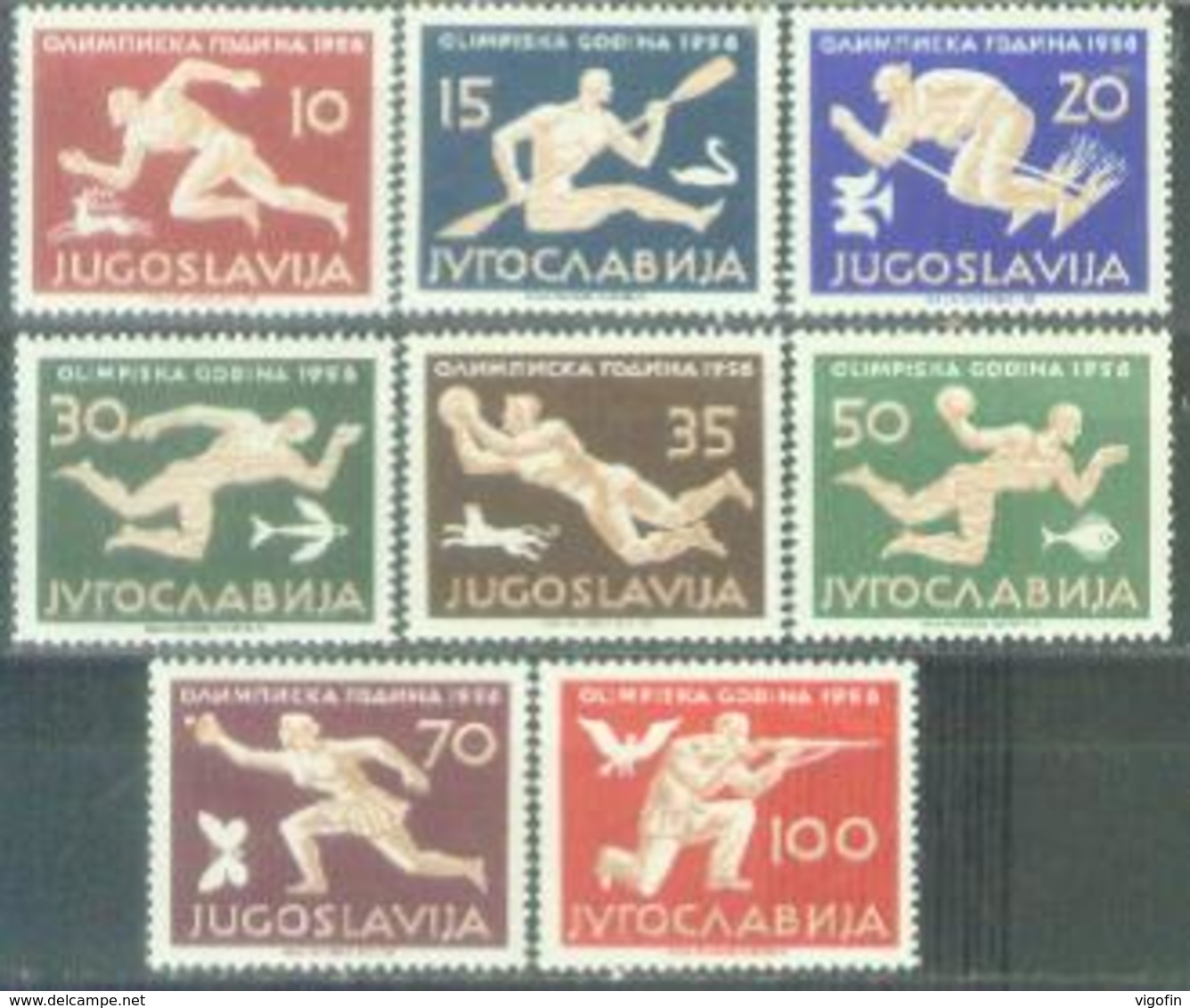 YU 1956-804-11 OLYMPIC GAMES MELBOURNE, YUGOSLAVIA, 1 X 8v, MNH - Ungebraucht