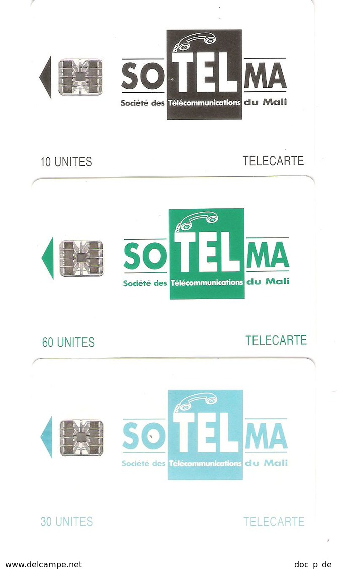 Mali - 3 Cards - SOTELMA - 10 Units - 30 Units - 60 Units - Mali