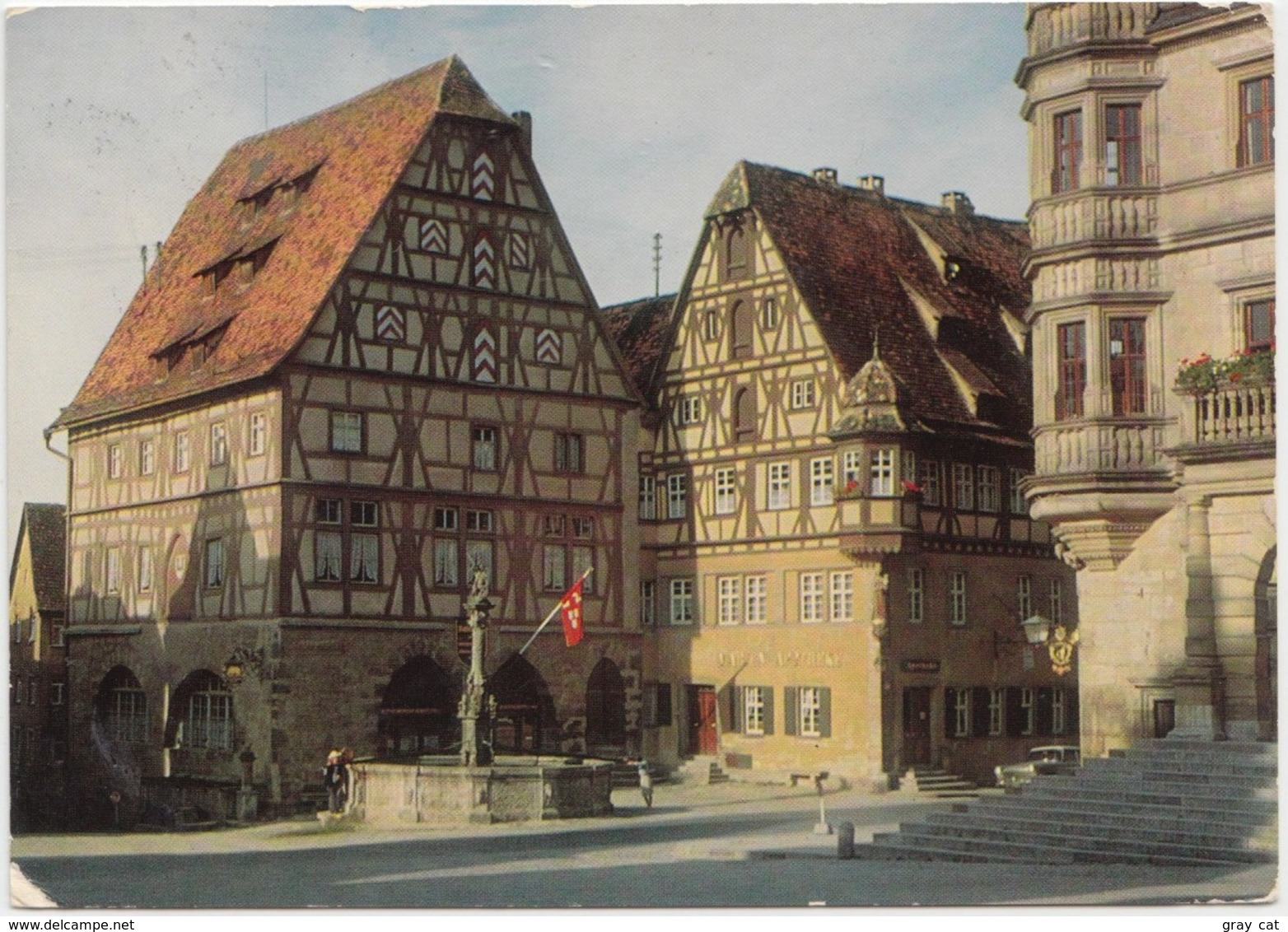 Rothenburg O. D. Tauber, Fachwerkhauser Mit St.-Georgs-Brunnen, Germany, 1964 Used Postcard [22027] - Rothenburg O. D. Tauber