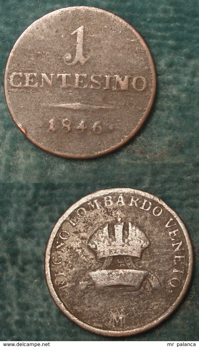 M_p> Regno Lombardo Veneto 1 Centesimo 1846 M ( Milano ) - Lombardie-Vénétie