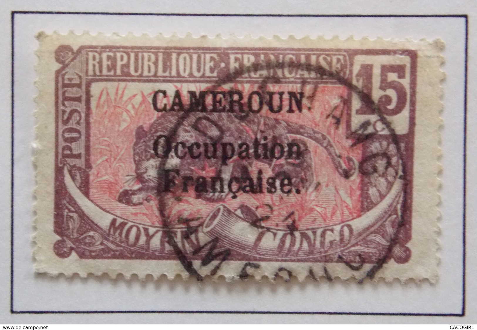 1916 - CAMEROUN Y&T 72  ( Leopard Panthera Pardus) Oblitéré - Oblitérés