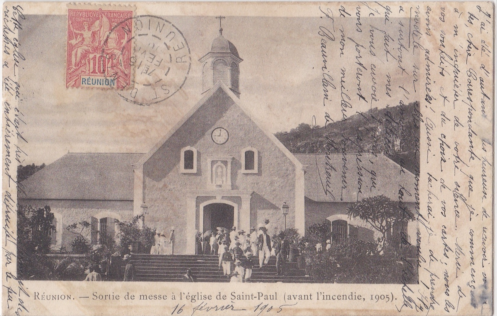 Sortie De La Messe Avant Incendie De 1905 - Saint Paul