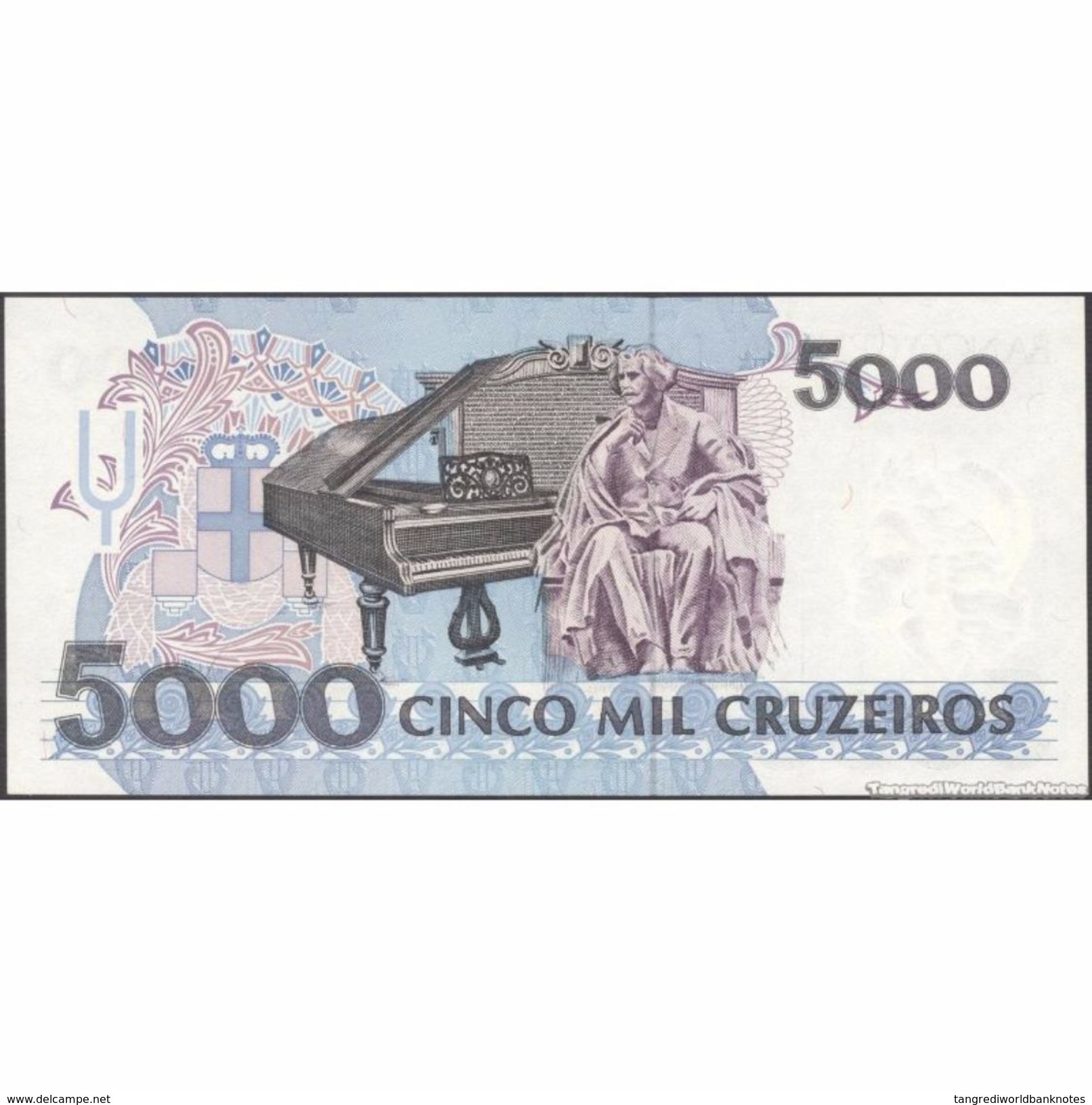 TWN - BRAZIL 232b - 5000 5.000 Cruzeiros 1991 Various Series - Signatures: Moreira & Gros UNC - Brasile