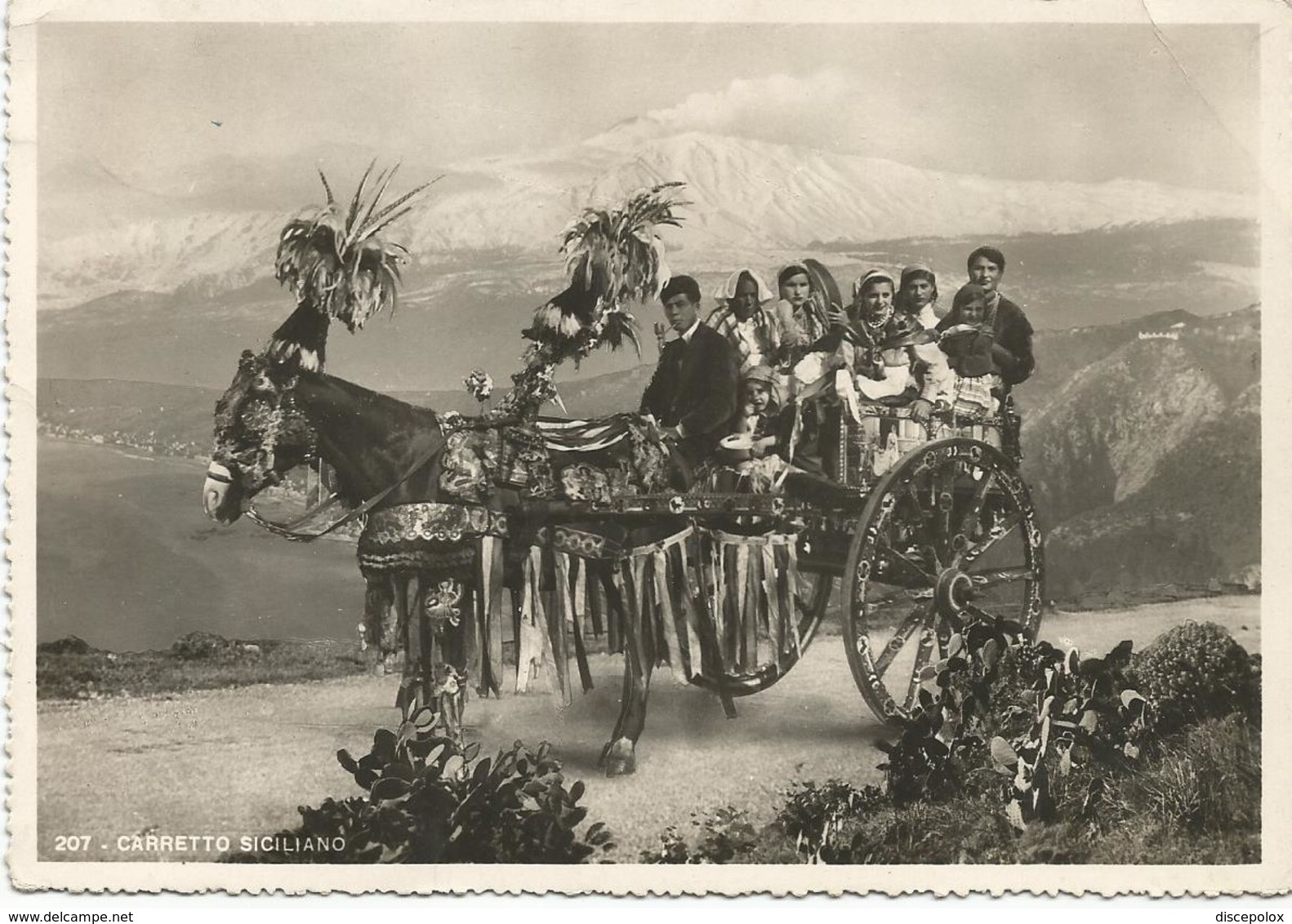 W450 Sicilia - Folklore - Carretto Siciliano / Viaggiata 1950 - Personaggi