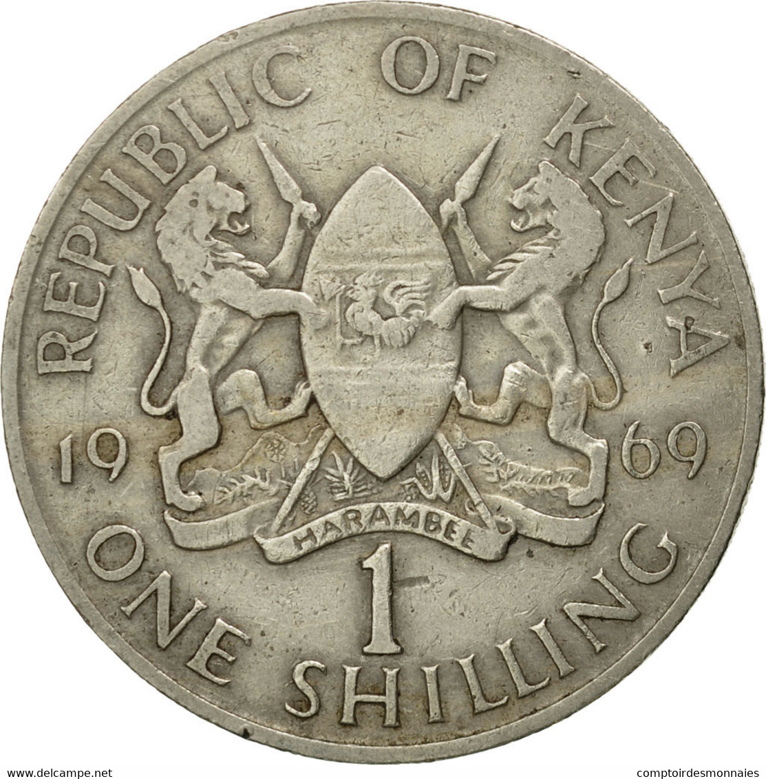 Monnaie, Kenya, Shilling, 1969, TB+, Copper-nickel, KM:14 - Kenya